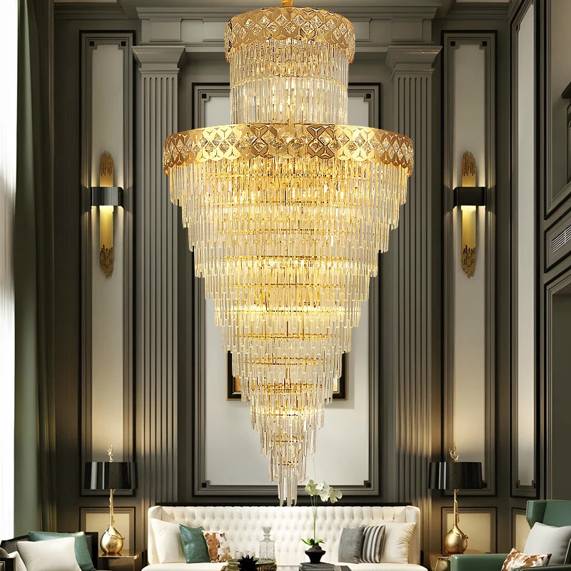 AM0052 · Modern Stairwell Crystal Chandelier for Double-Height Spaces · 2 Configurations — AM0052, view 2