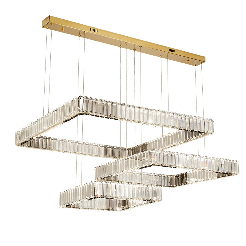 AM0086 · Modern Minimalist Tiered Composition Crystal Chandelier for Living Spaces — AM0086, view 2