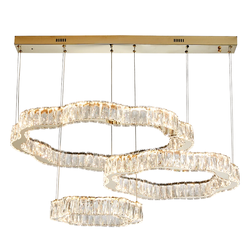AM0082 · Modern Minimalist Cream-Tone Crystal Chandelier for Living Spaces — AM0082, view 2