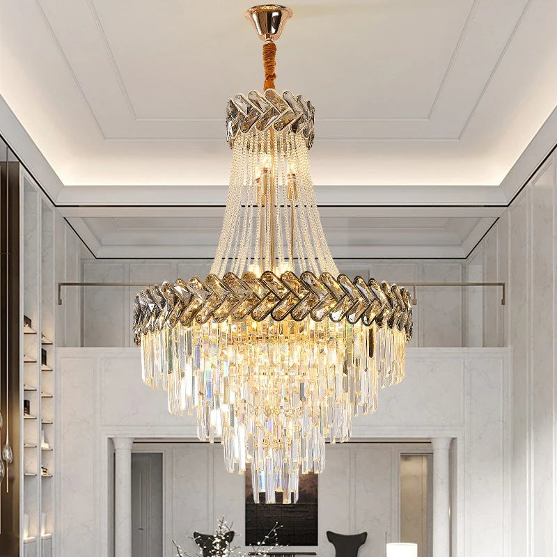 AM0025 · Modern Minimalist Stairwell Crystal Chandelier for Double-Height Spaces — AM0025, view 2