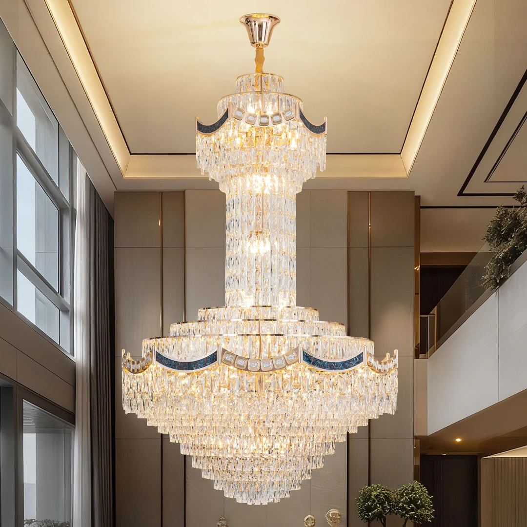 AM0131 · Postmodern Stairwell Crystal Chandelier for Double-Height Spaces · 6 Configurations — AM0131, view 2