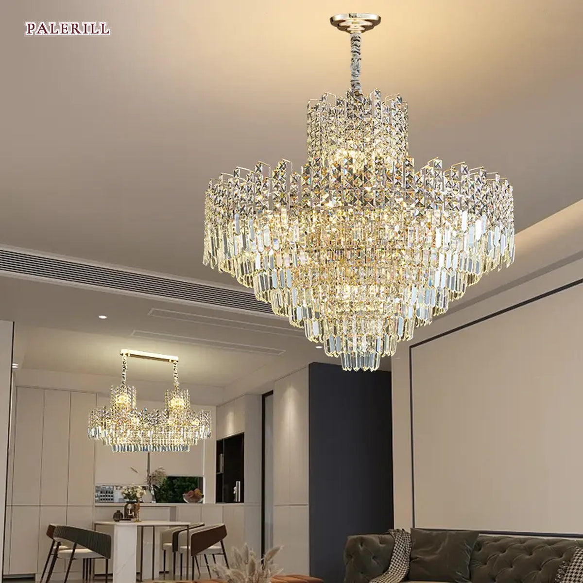 AM0497 — Light Luxury Crystal Chandelier for Living Rooms