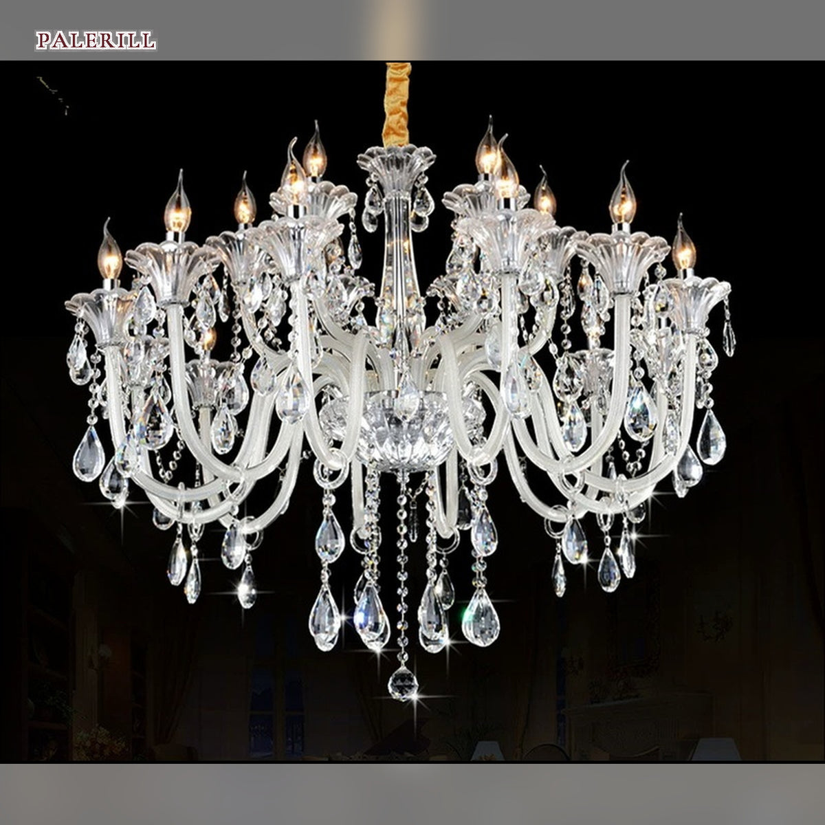 AM0777 — European Candle Crystal Metal Chandelier for Kids' Rooms