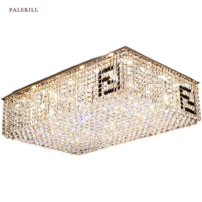 Modern Luxury Square Crystal Ceiling Light for Living Rooms — AM0704