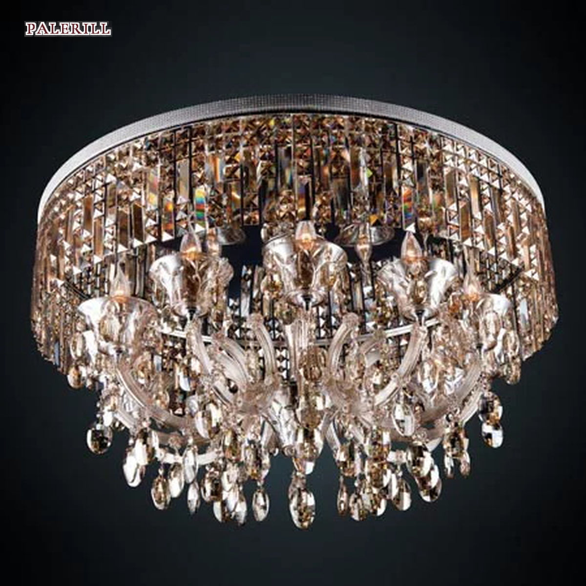 AM0711 — European Crystal Stainless Steel Ceiling Light for Living Rooms & Dining Rooms