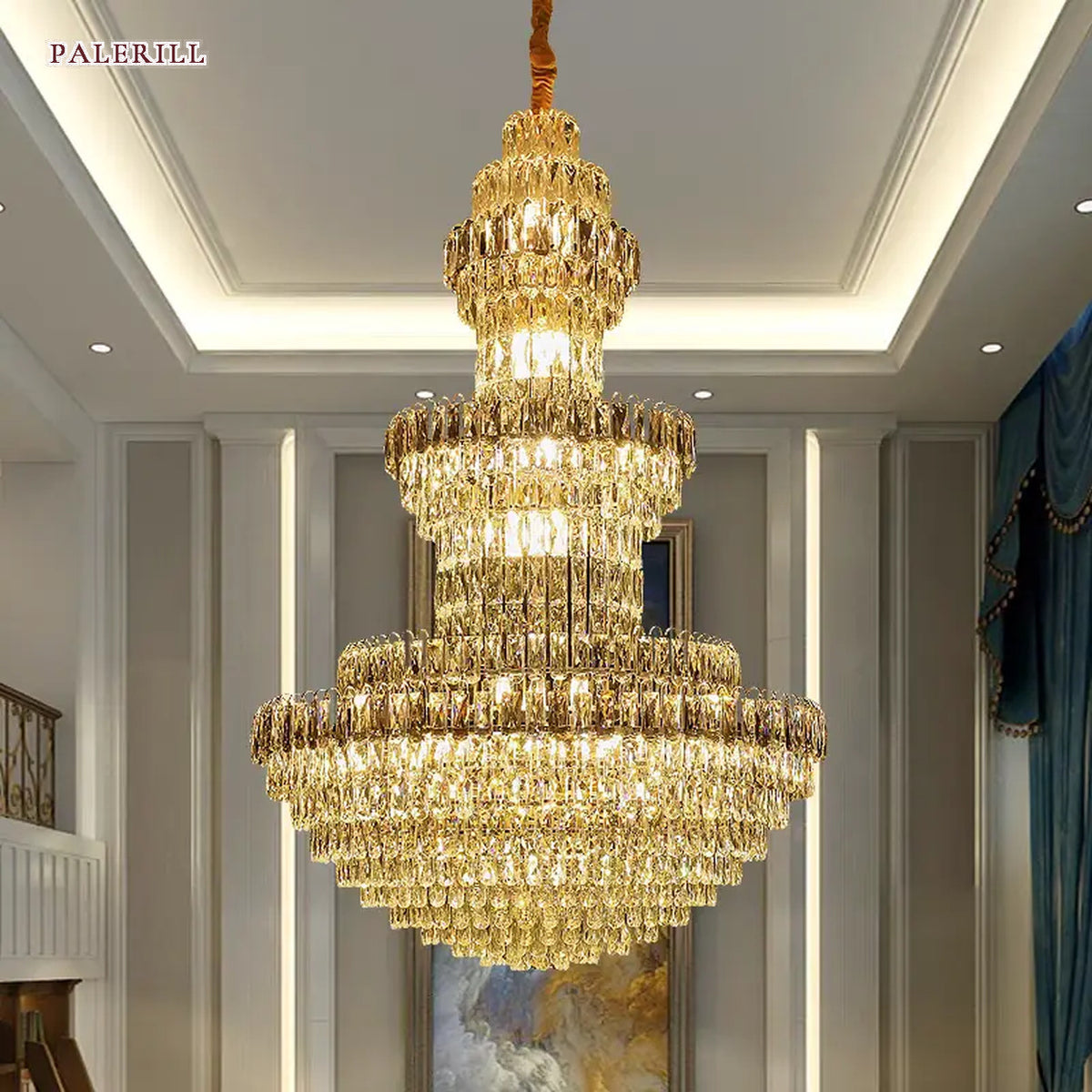 AM0529 — Postmodern Stairwell Crystal Chandelier for Living Rooms