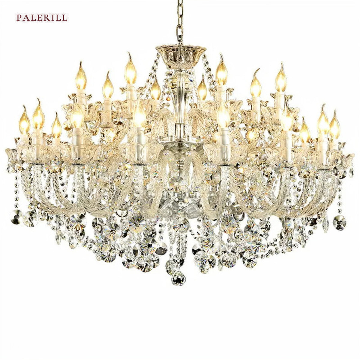 AM0775 — European Candle Crystal Glass Chandelier for Living Rooms