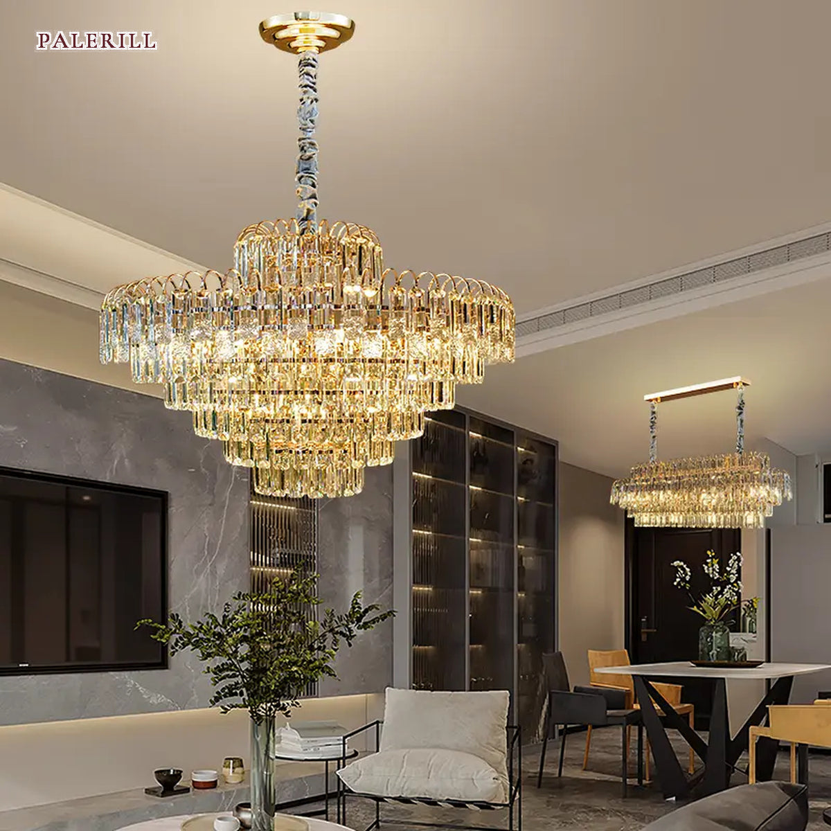 AM0489 — Luxury Crystal Chandelier for Living Rooms