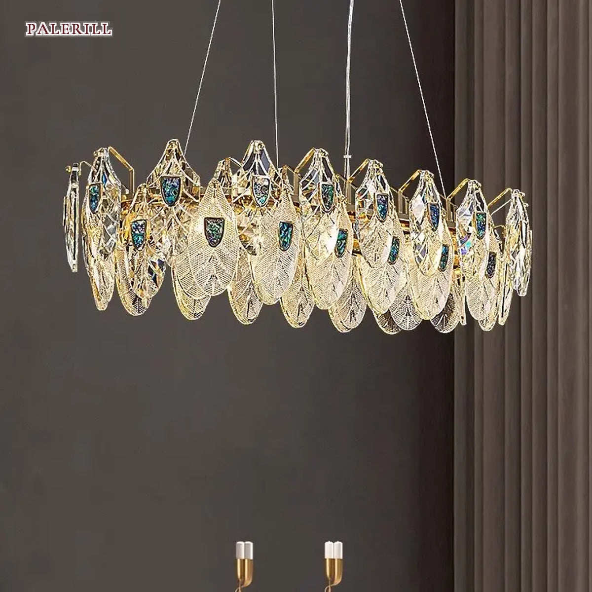 AM0698 — Light Luxury Shell Crystal Chandelier for Living Rooms