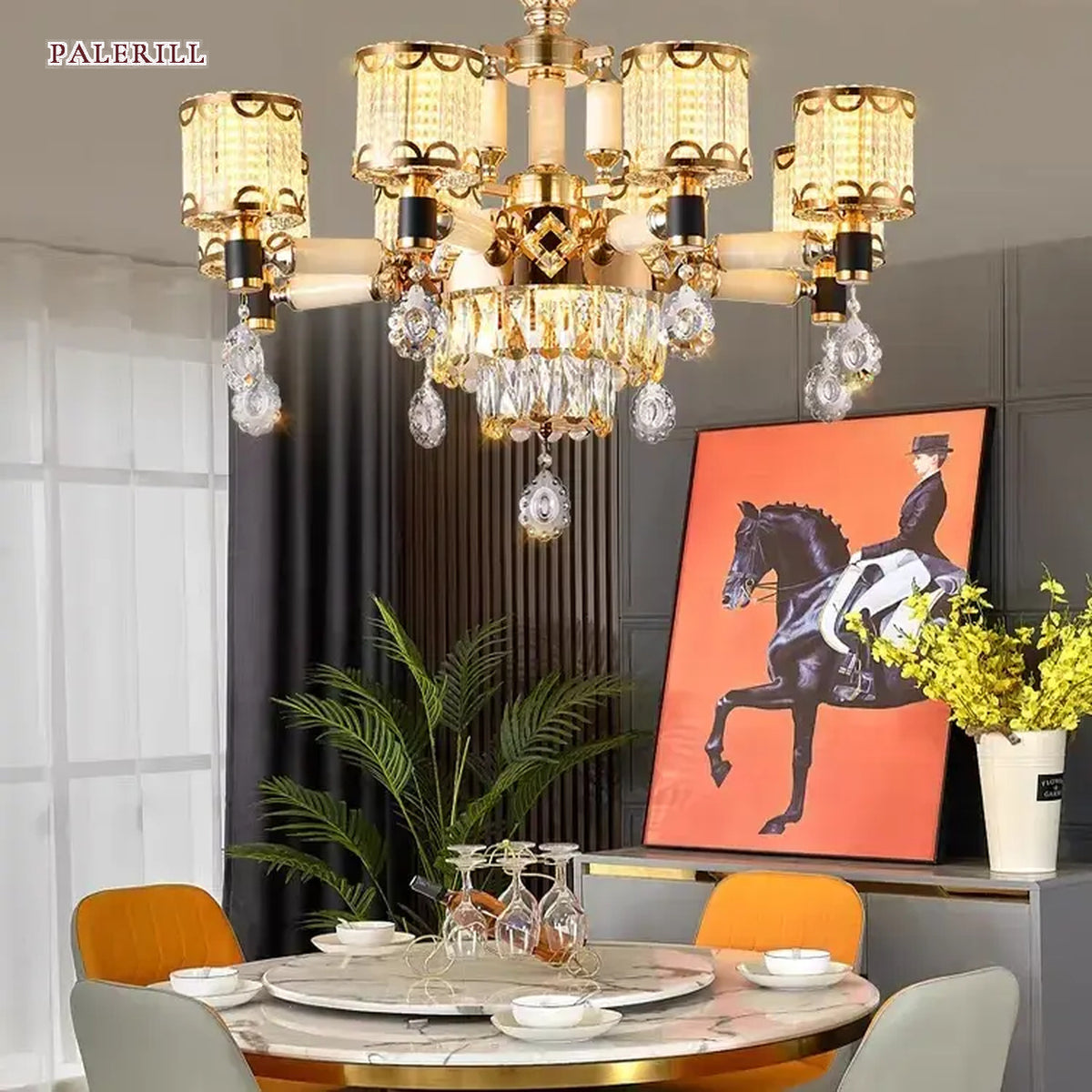 AM0601 — European Jade Crystal Chandelier for Living Rooms