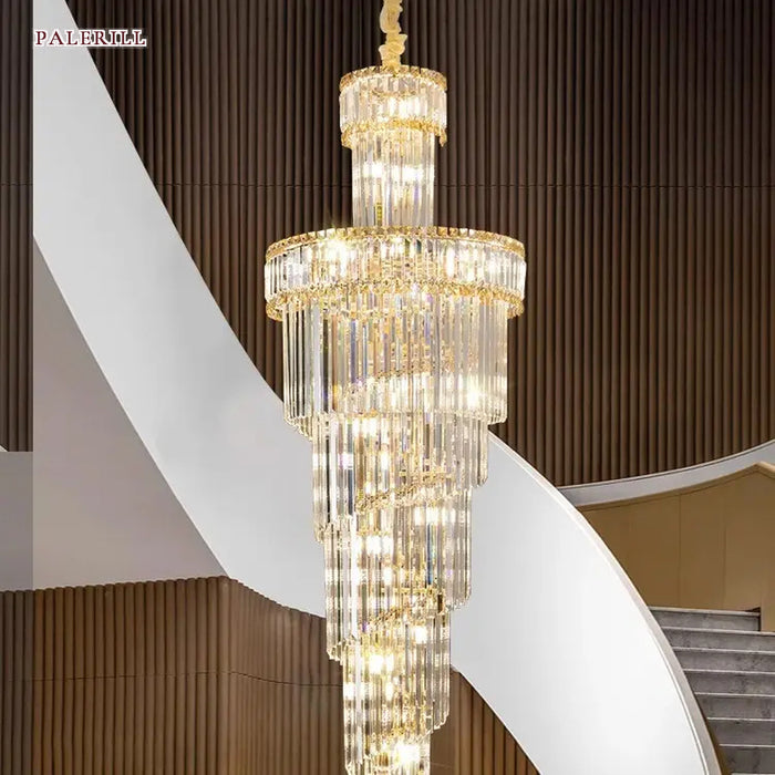 Postmodern Stairwell Crystal Chandelier for Living Rooms — AM0538