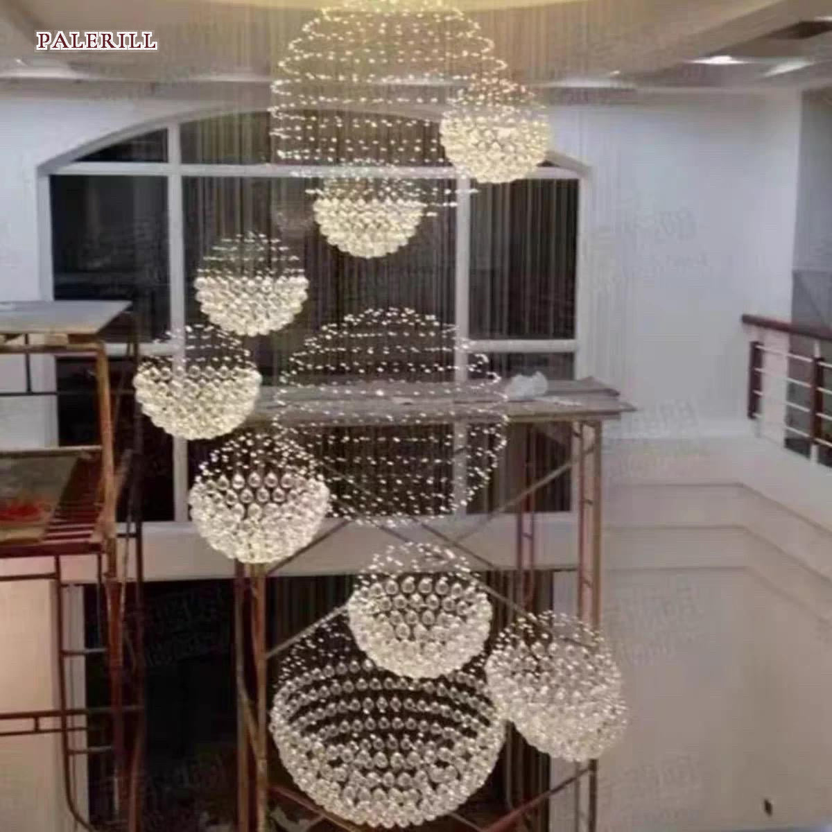 AM0655 — Modern Minimalist Stairwell Chandelier for Living Rooms