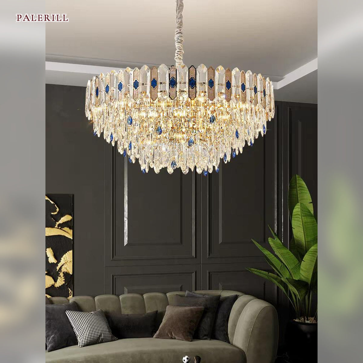 AM0687 — Light Luxury Crystal Chandelier for Living Rooms