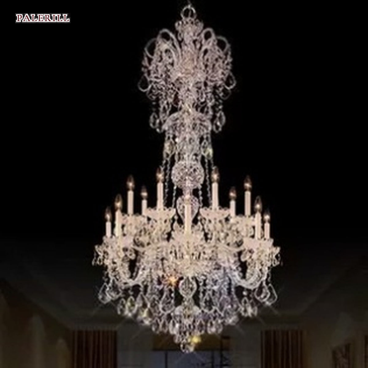 AM0791 — European Stairwell Duplex Metal Chandelier for Hotels & Ballrooms
