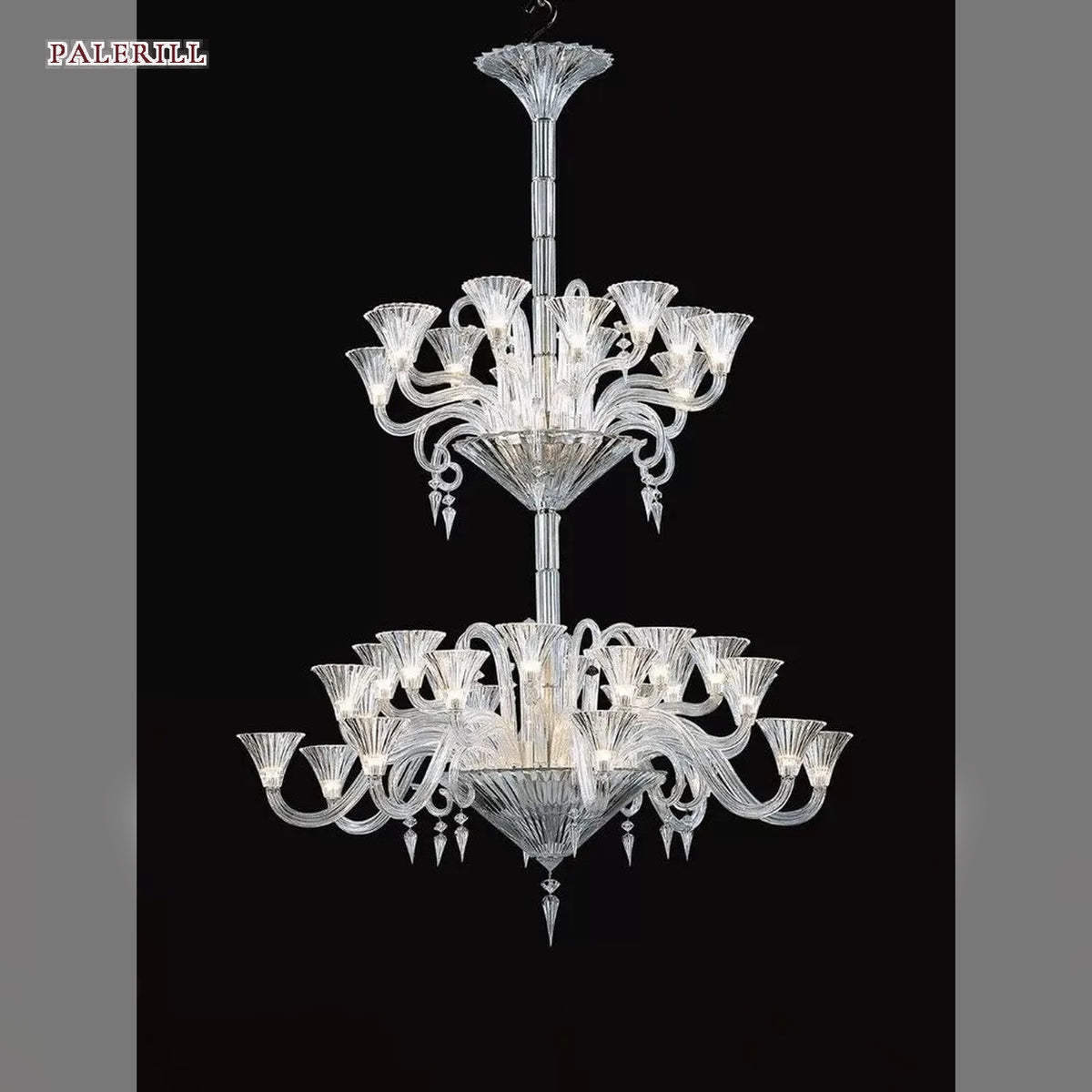 AM0773 — European Grand Hall Crystal Stainless Steel Chandelier for Living Rooms & Dining Rooms