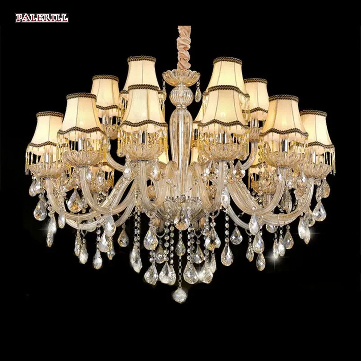 AM0724 — European Candle Duplex Crystal Chandelier for Living Rooms