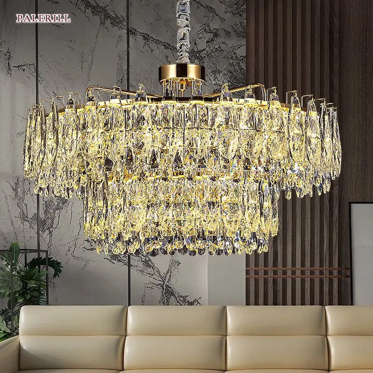 AM0560 — Postmodern Round K9 Crystal Chandelier for Living & Dining Rooms