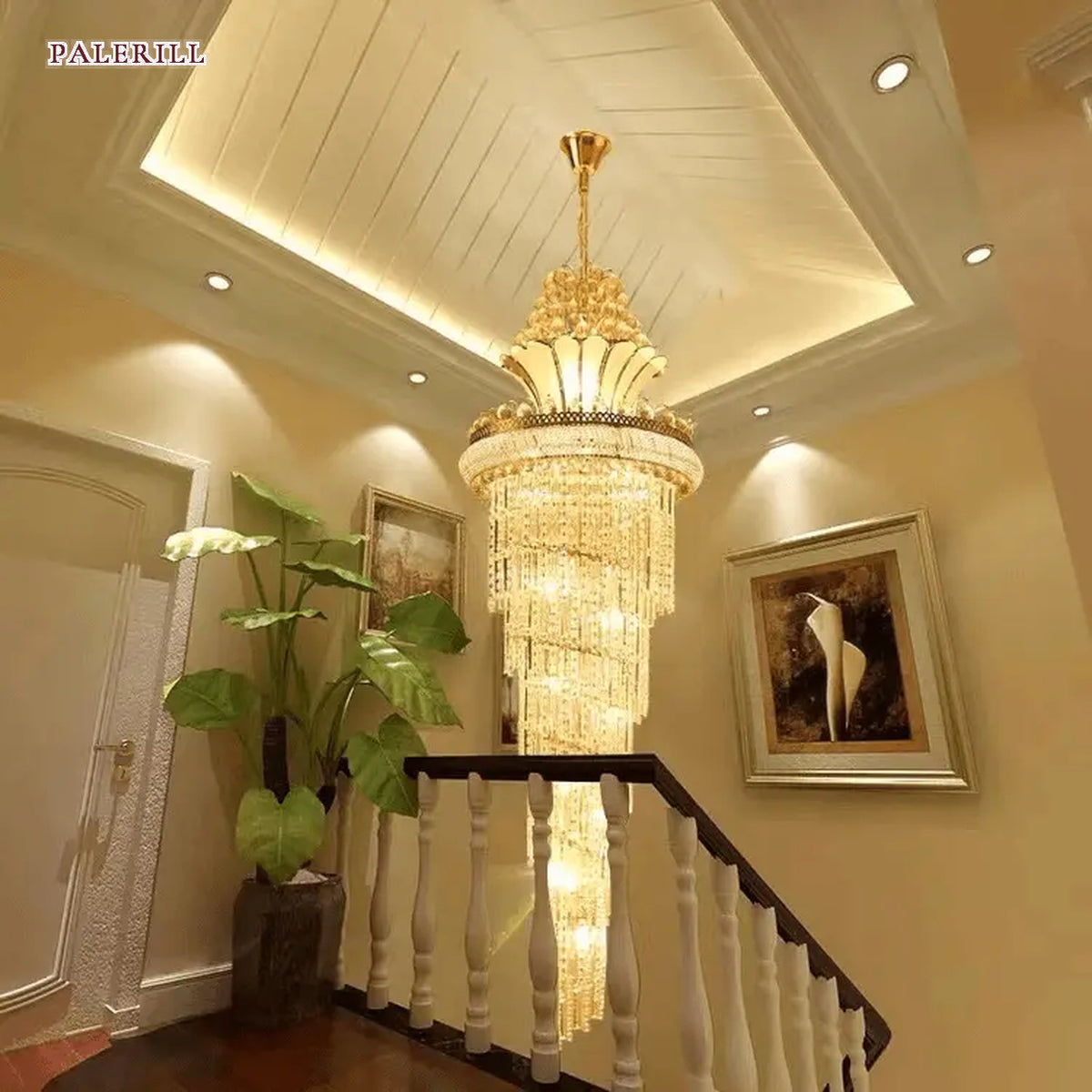 AM0473 — American Crystal Chandelier for Stairwells