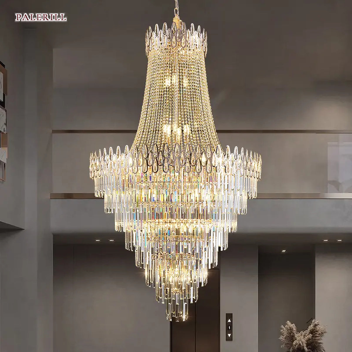 AM0469 — Spiral Staircase Crystal Chandelier for Living Rooms