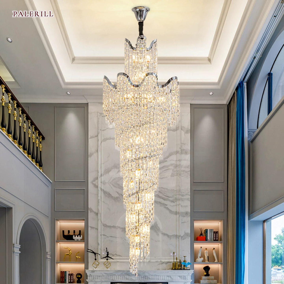 AM0591 — Light Luxury Stairwell Chandelier for Living Rooms