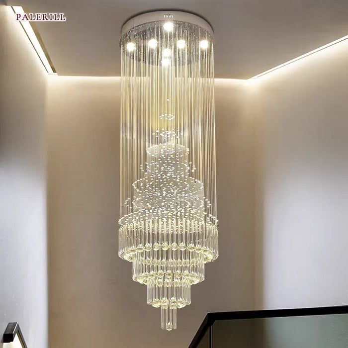 Modern Minimalist Staircase Crystal Chandelier for Villa / Stairwell / Living Room — AM0483