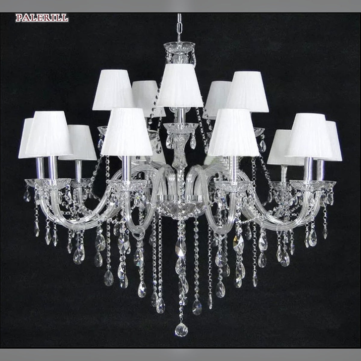 AM0736 — European Grand Hall Crystal Stainless Steel Chandelier for Bar Spaces