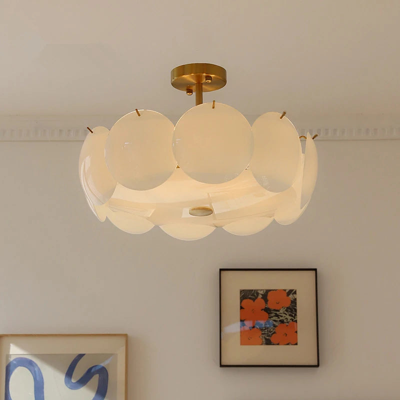 AM0099 · French Crystal Flush Mount Cream-Tone Ceiling Light for Bedrooms · 3 Configurations — AM0099, view 3