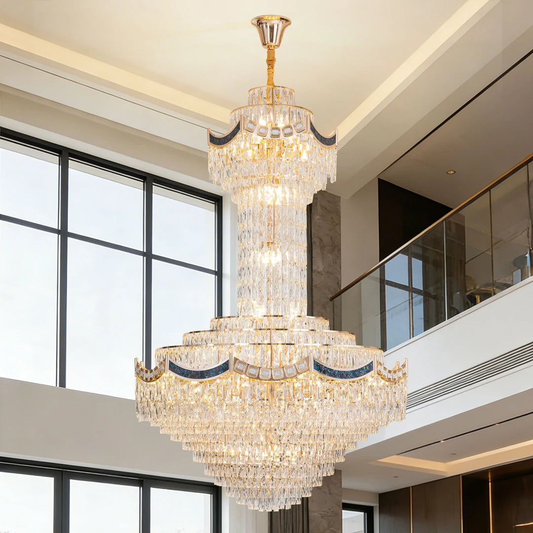 AM0131 · Postmodern Stairwell Crystal Chandelier for Double-Height Spaces · 6 Configurations — AM0131, view 3