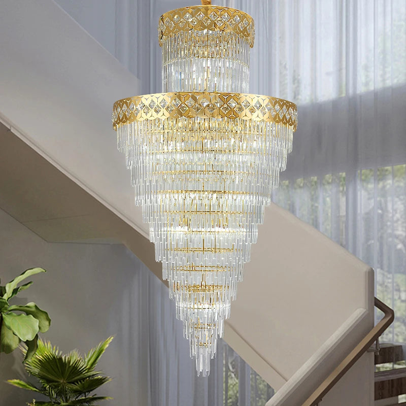 AM0052 · Modern Stairwell Crystal Chandelier for Double-Height Spaces · 2 Configurations — AM0052, view 3