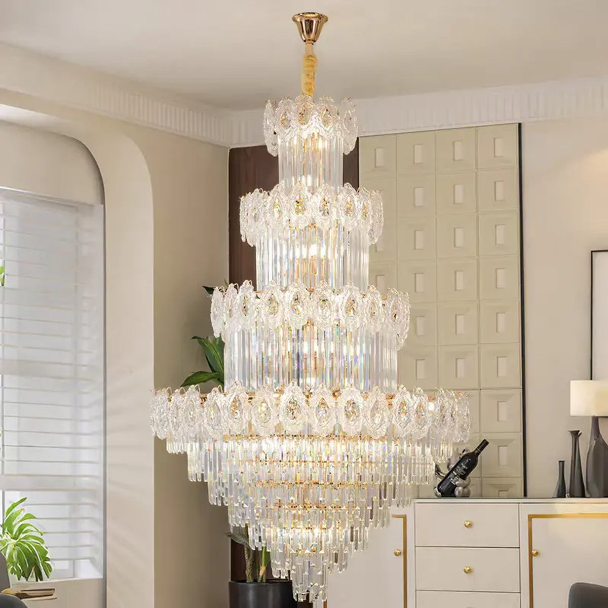 AM0645 — Light Luxury Spiral Staircase Crystal Chandelier for Living Rooms