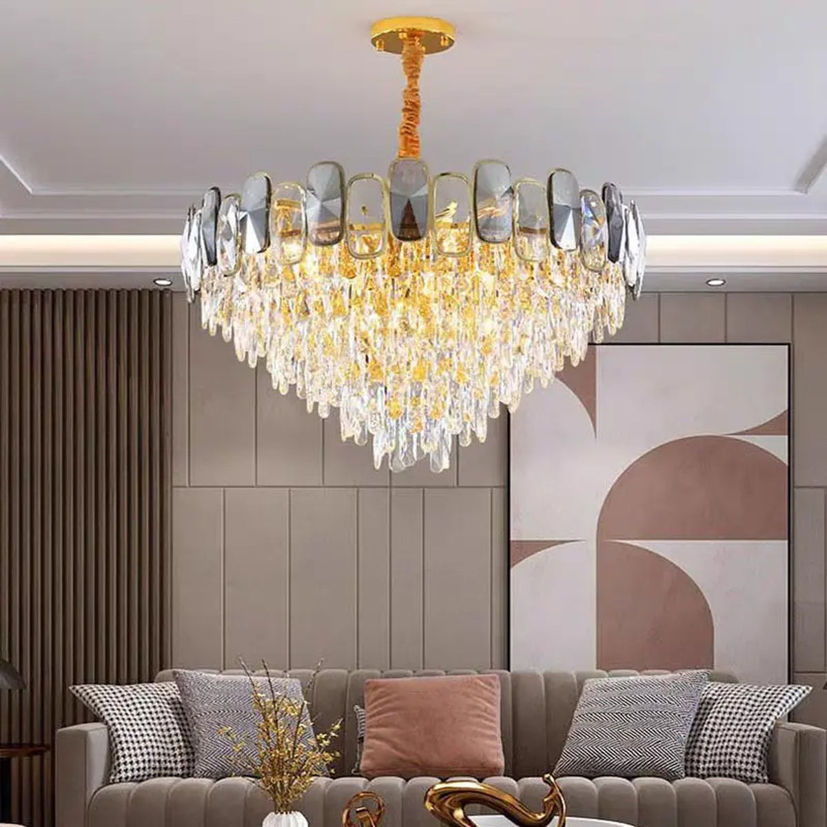 AM0555 — Light Luxury Stairwell Chandelier for Living Rooms