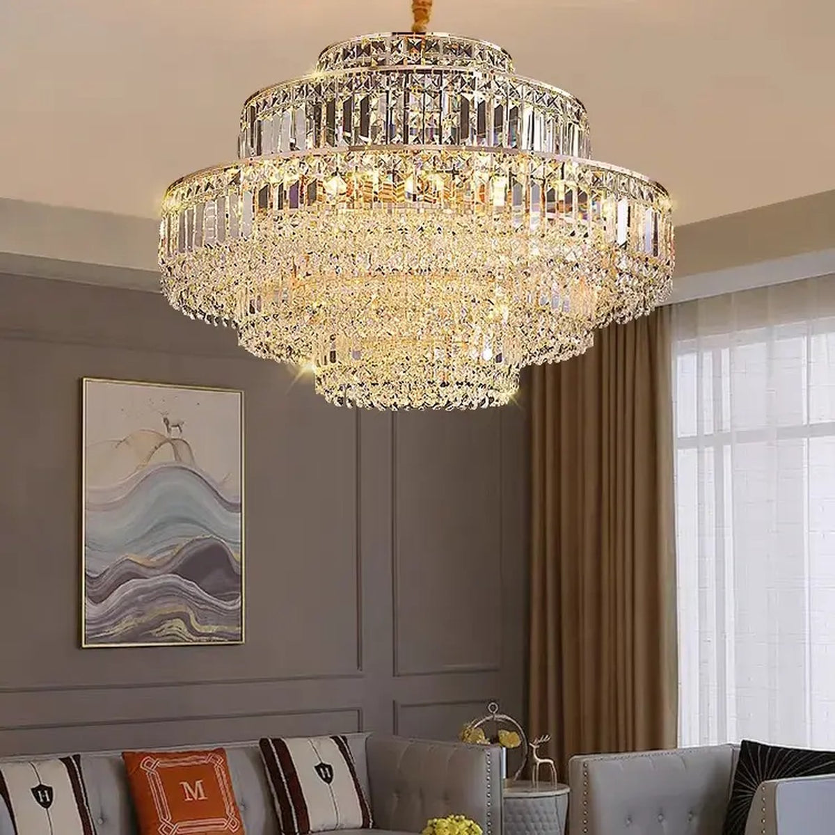 AM0598 — Modern Minimalist Crystal Chandelier for Living Rooms