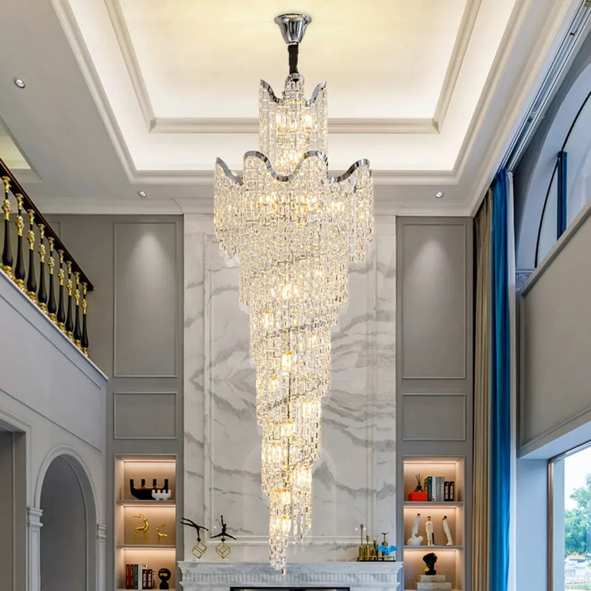 AM0591 — Light Luxury Stairwell Chandelier for Living Rooms