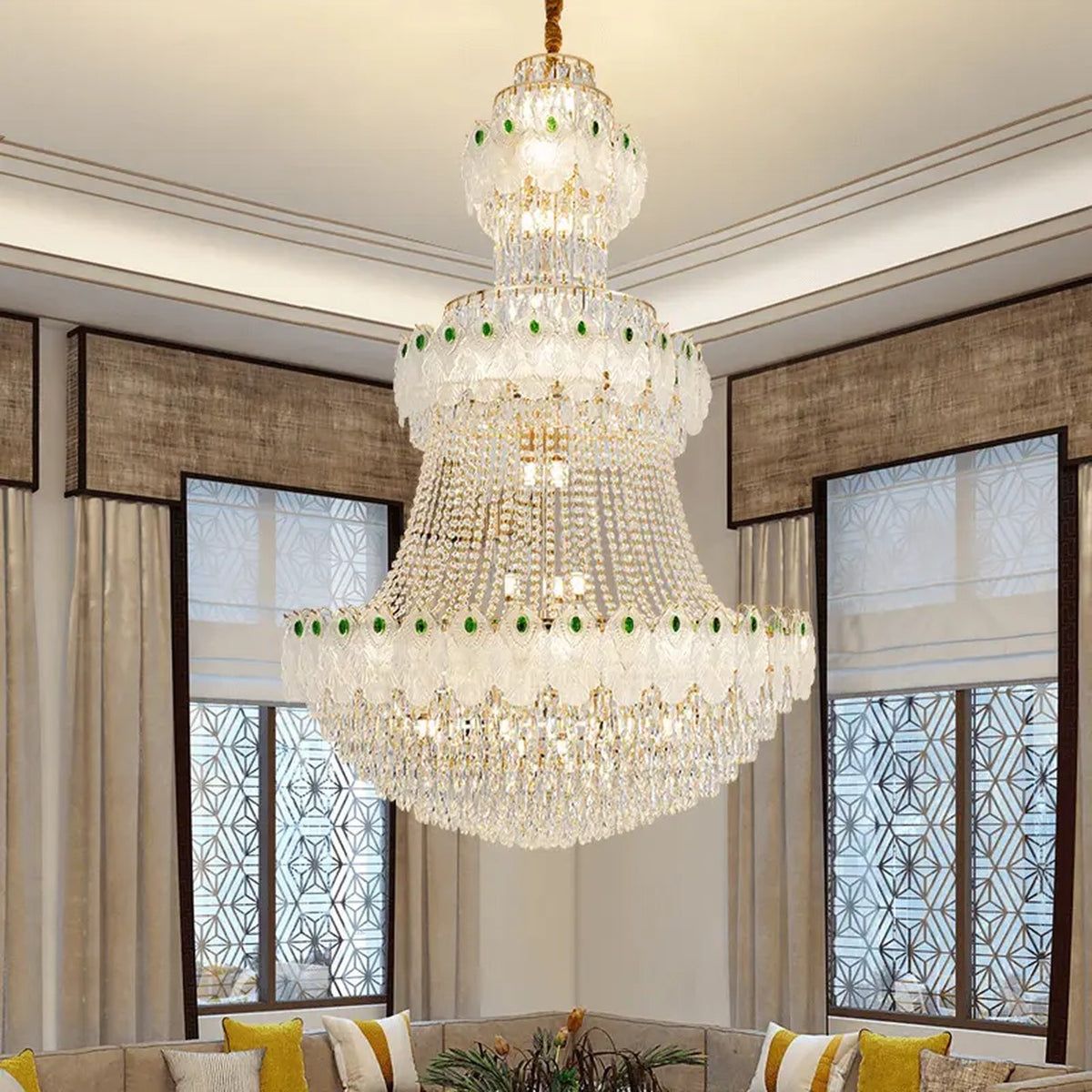 AM0573 — Light Luxury Stairwell Crystal Chandelier for Living Rooms