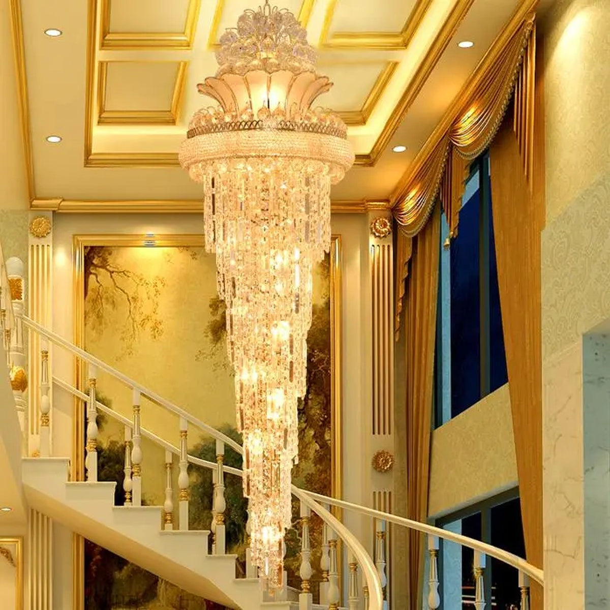 AM0473 — American Crystal Chandelier for Stairwells