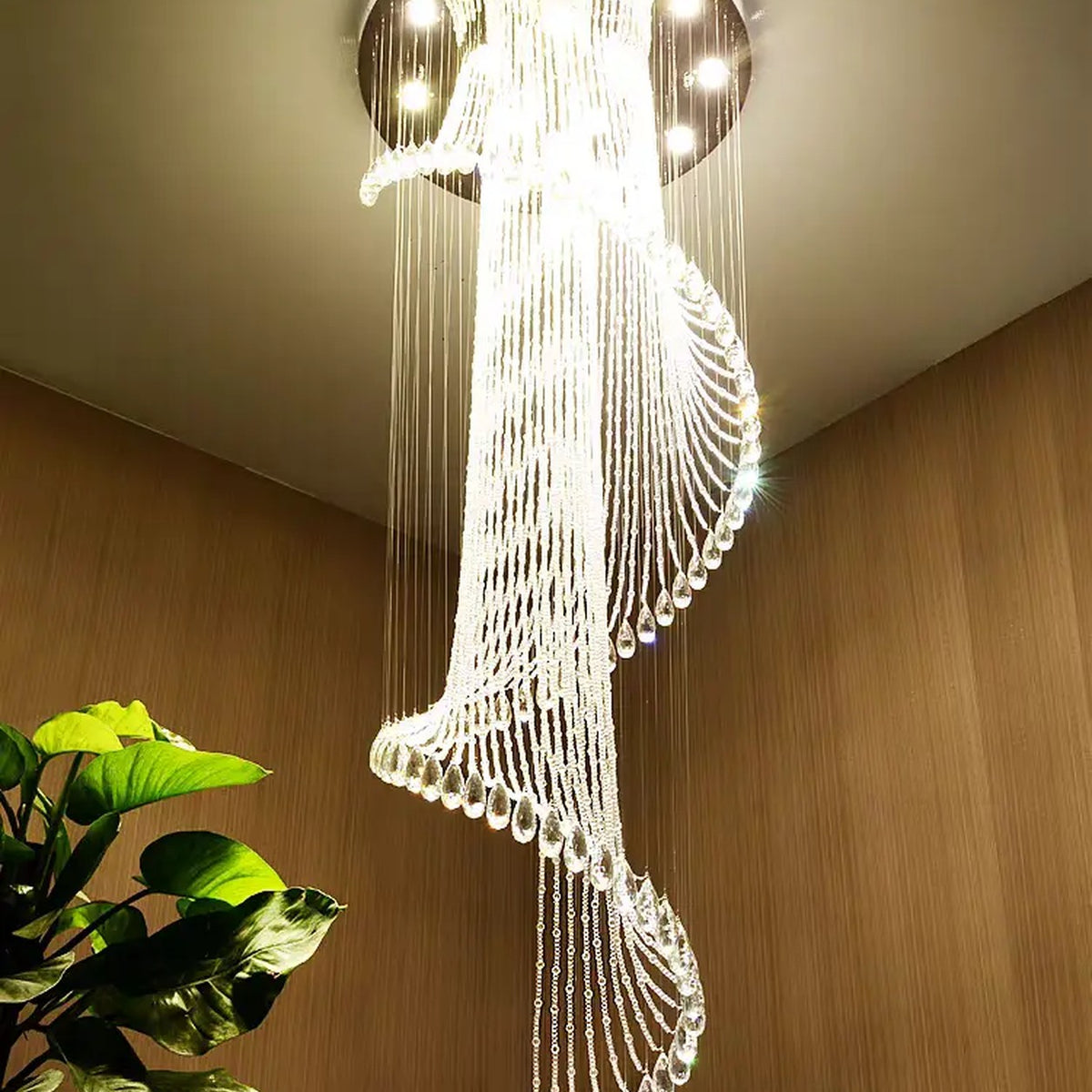AM0500 — Light Luxury Stairwell Crystal Chandelier for Living Rooms