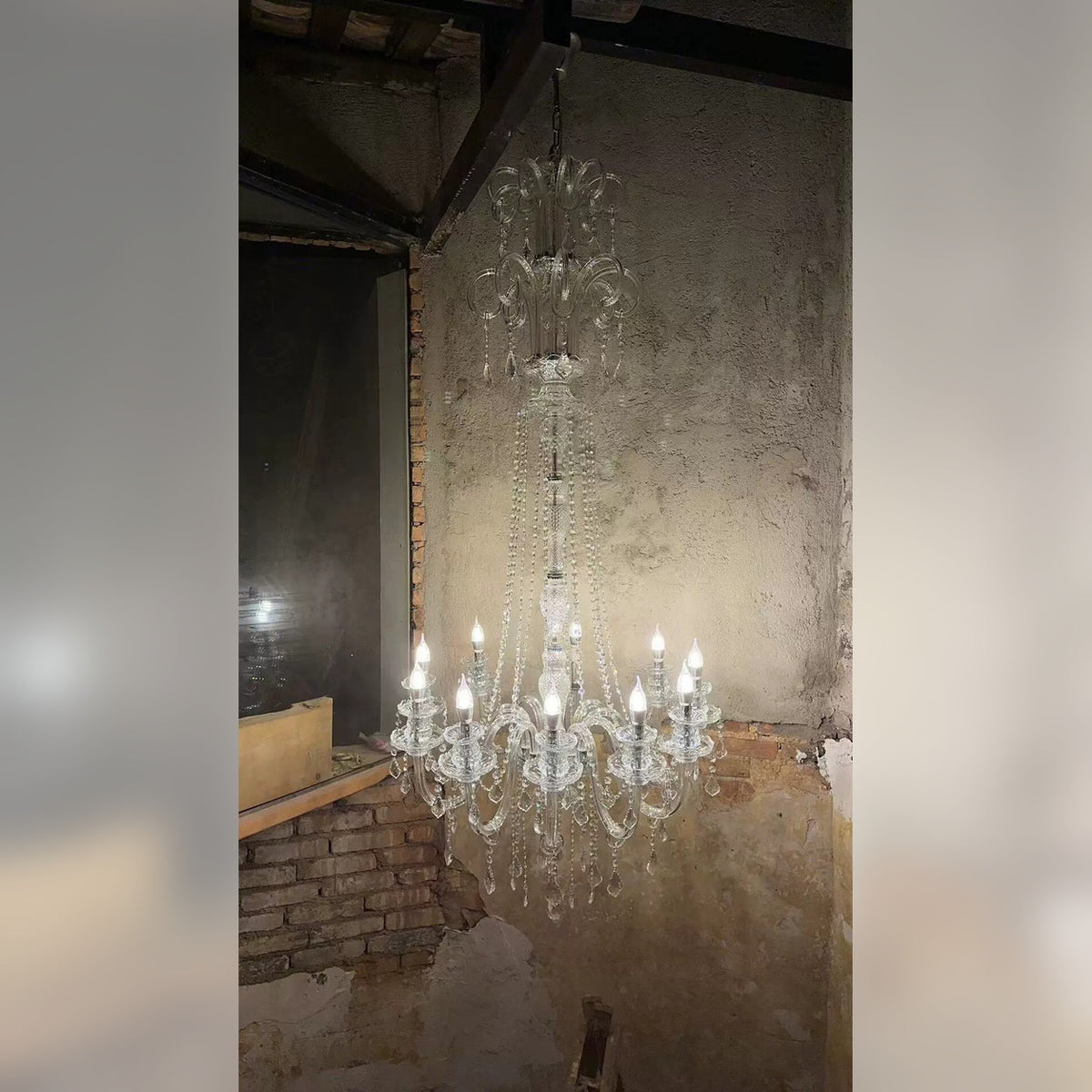 AM0863 — European Stairwell Stainless Steel Chandelier for Loft Spaces & Duplex Spaces