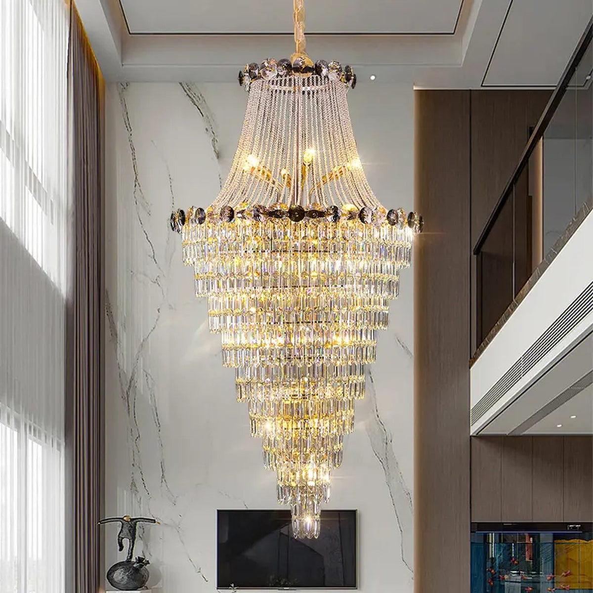 AM0702 — Light Luxury Stairwell Crystal Chandelier for Stairwells