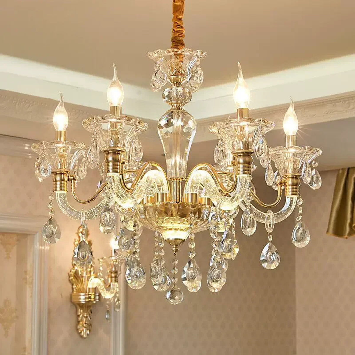 AM0822 — European Candle Grand Hall Crystal Chandelier for Living Rooms