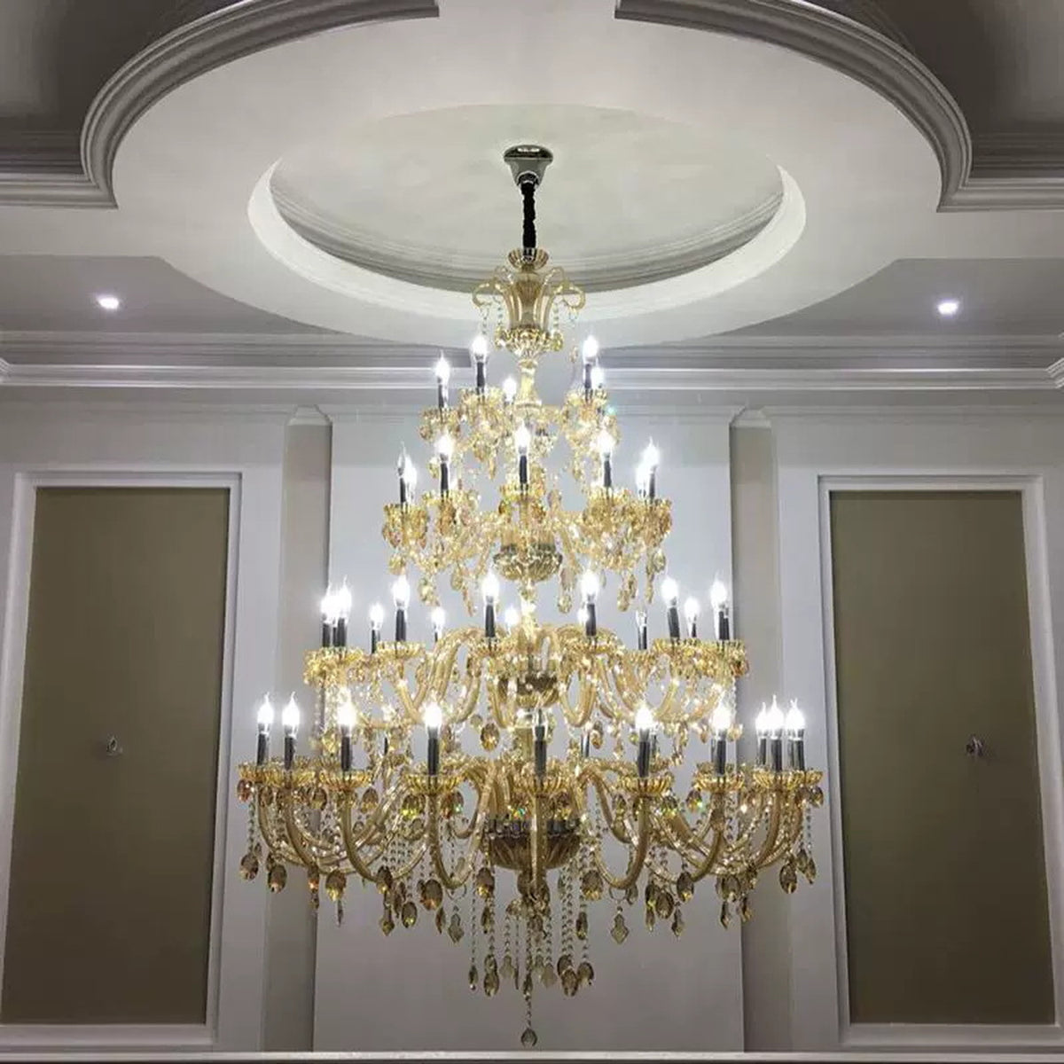 AM0730 — European Candle Duplex Metal Chandelier for Bar Spaces