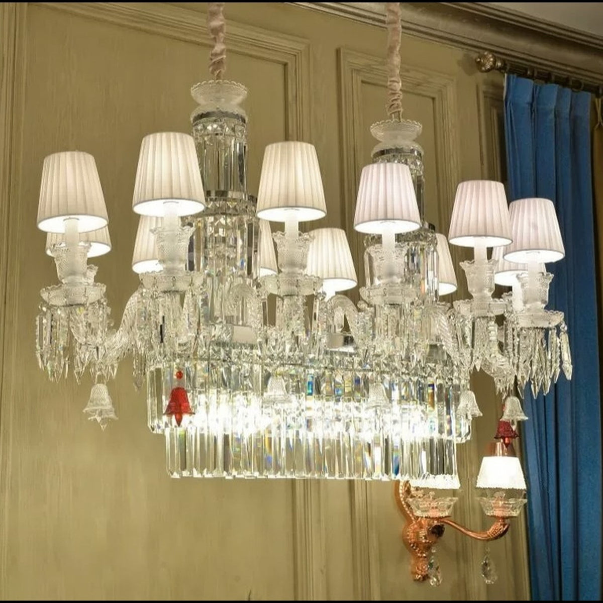 AM0804 — European Rectangular Crystal Chandelier for Dining Rooms