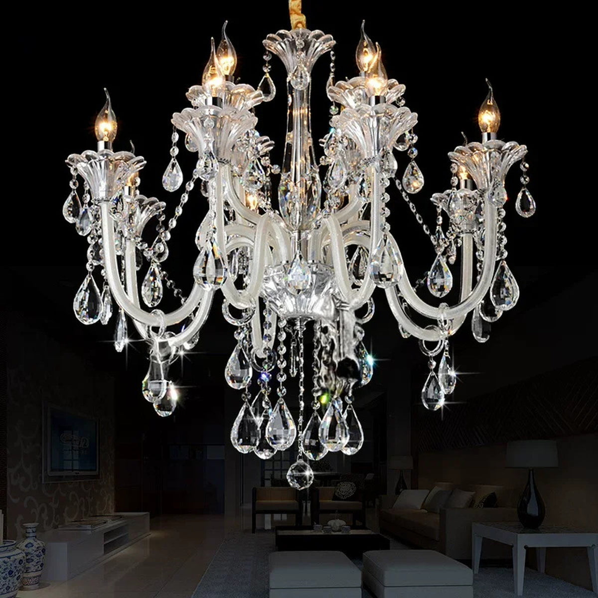 AM0777 — European Candle Crystal Metal Chandelier for Kids' Rooms