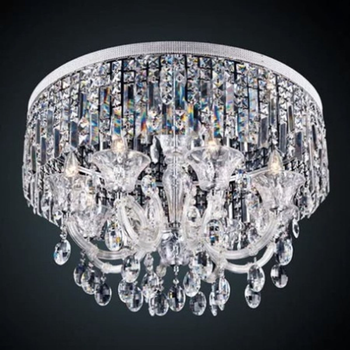 AM0711 — European Crystal Stainless Steel Ceiling Light for Living Rooms & Dining Rooms