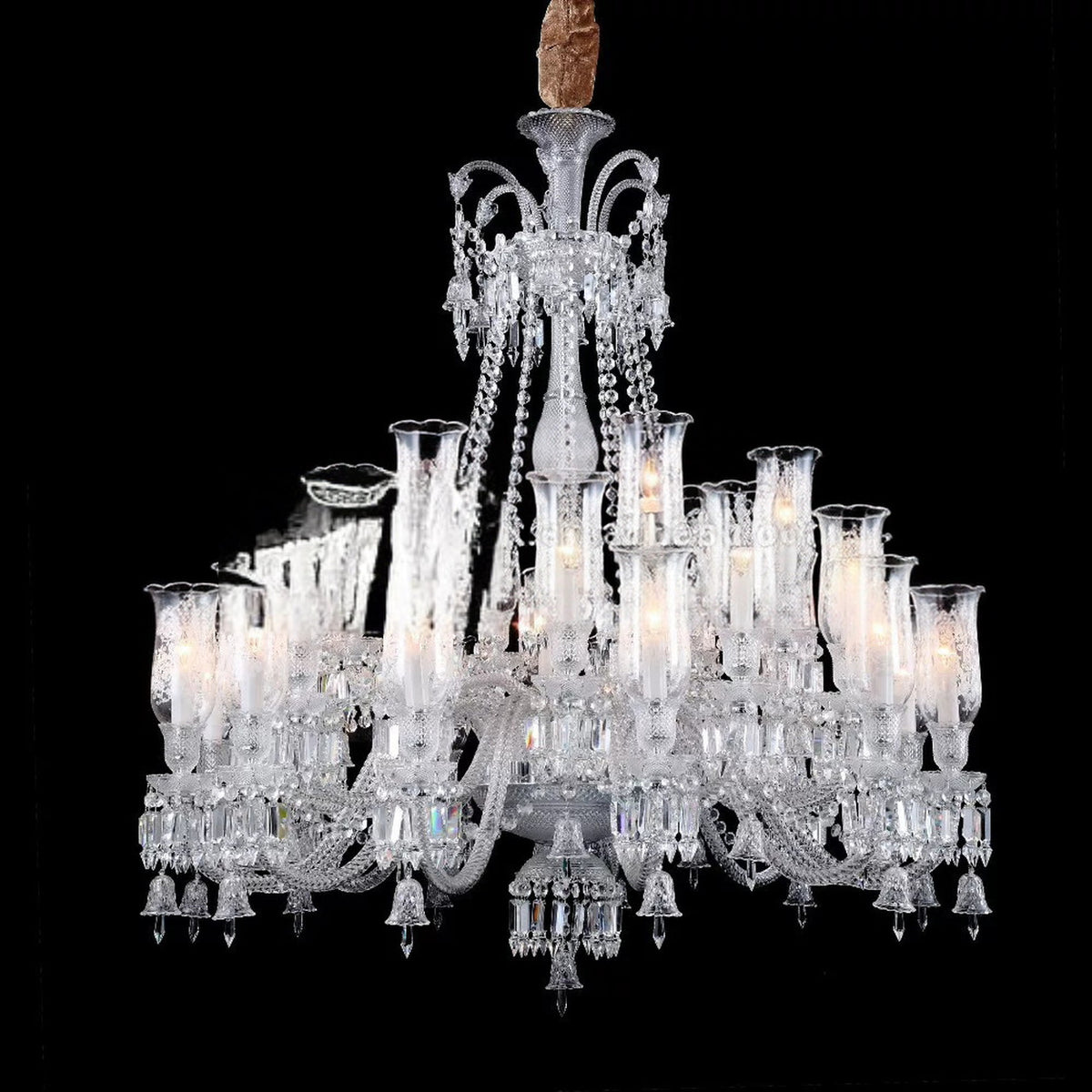 AM0727 — European Candle Crystal Chandelier for Retail Spaces & Gym Spaces