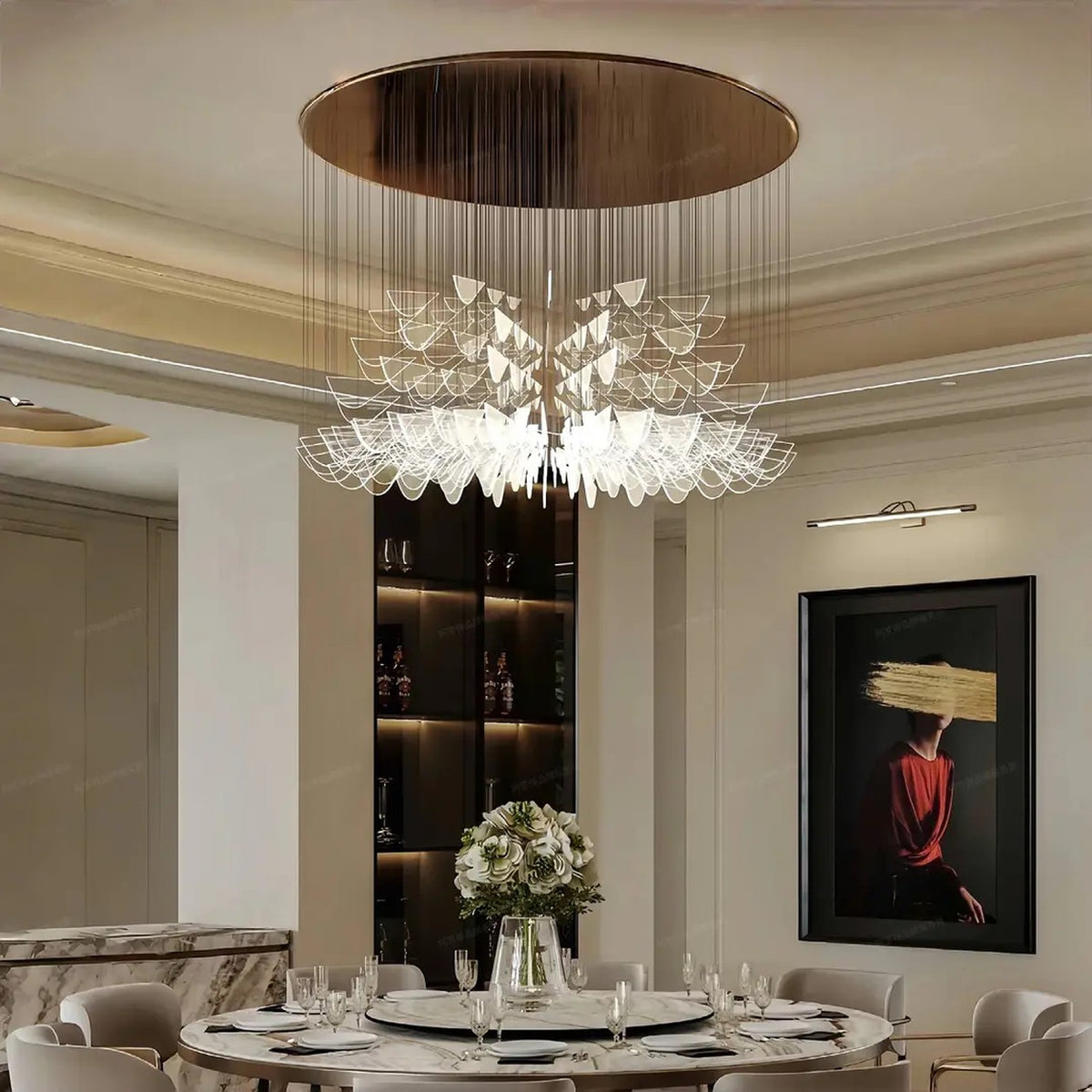 AM0666 — Light Luxury Crystal Chandelier for Living Rooms