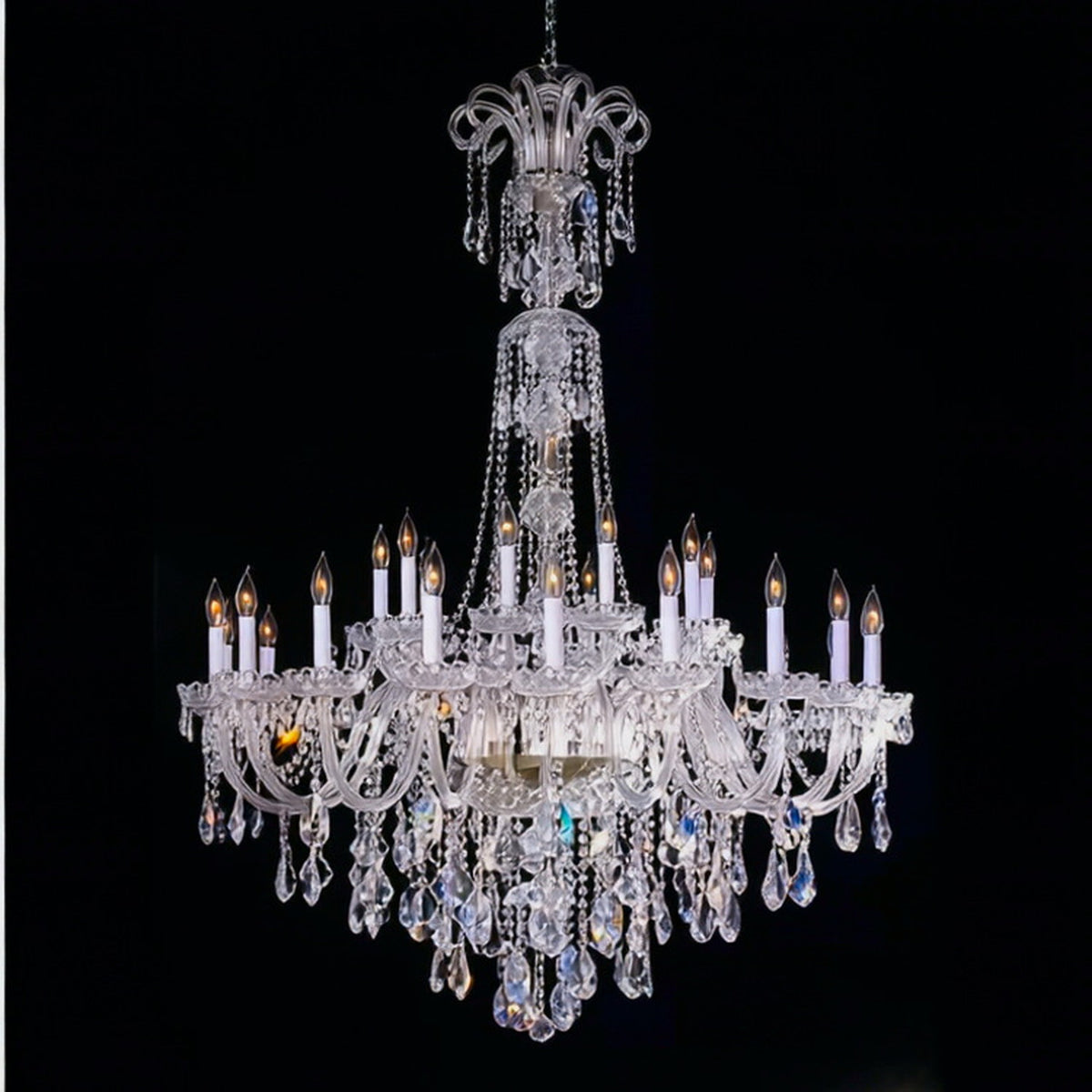 AM0792 — European Candle Crystal Iron Chandelier for Living Rooms