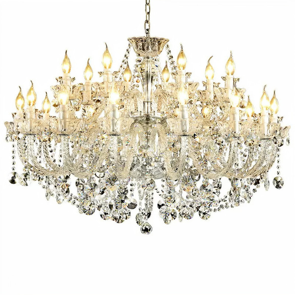 AM0743 — European Candle Two-tier Crystal Chandelier for Living Rooms
