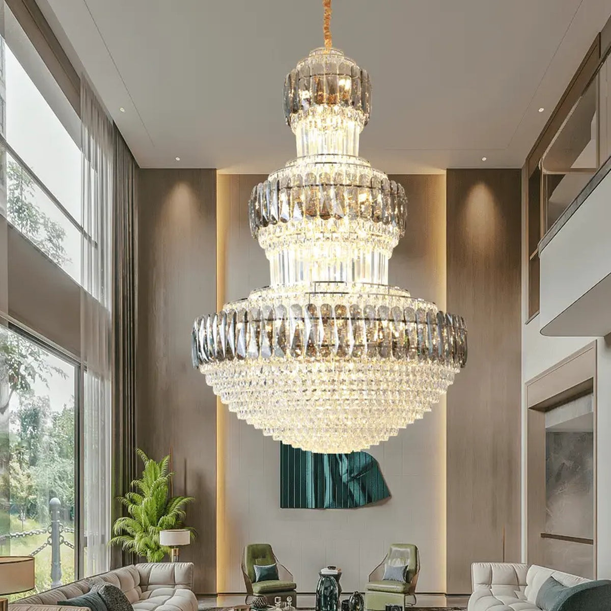 AM0625 — Light Luxury Round Crystal Chandelier for Living Rooms