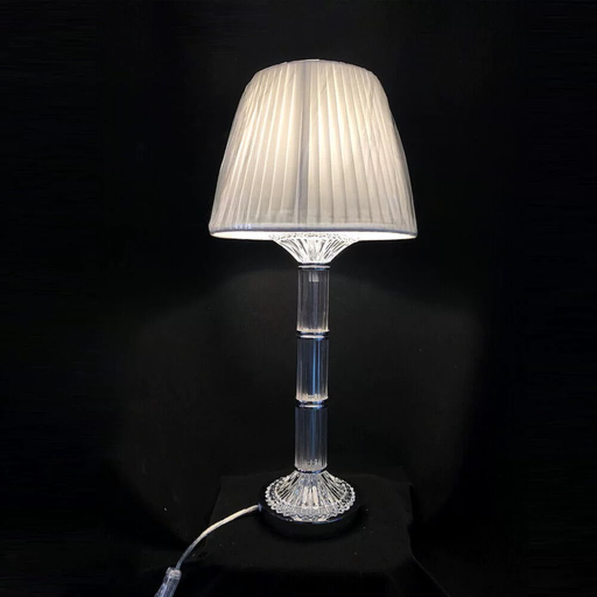 AM0851 — French Crystal Fabric Table Lamp for Living Rooms & Bedrooms