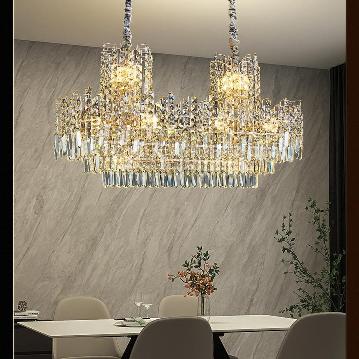 AM0497 — Light Luxury Crystal Chandelier for Living Rooms